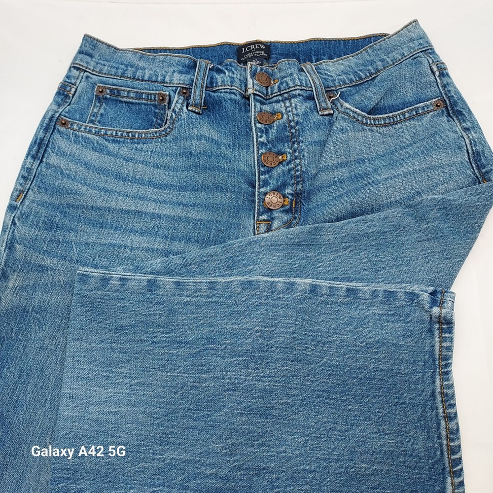 J.Crew High-Rise Crop Flare Jeans Blue Button Fly Denim AW389 Womens 27